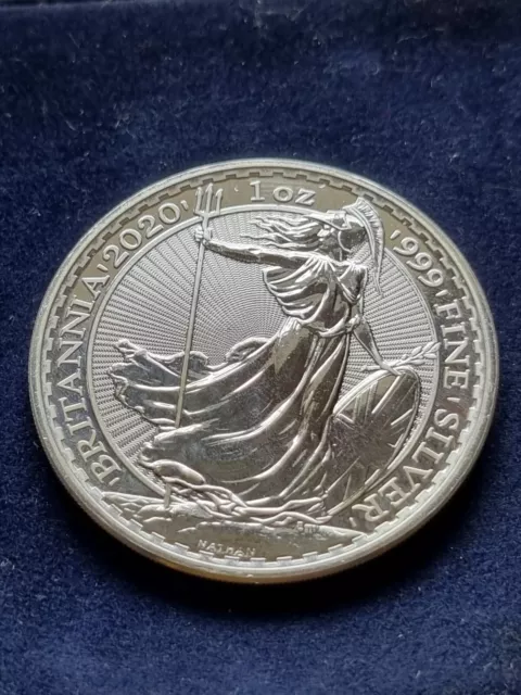 2020 Silver Britannia 1 Oz 1 Ounce .999 Fine Silver 2 Pounds Coin