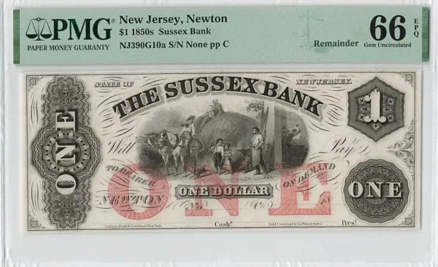 United States (New Jersey, Newton) 1 Dollar 1850 PMG 66 EPQ