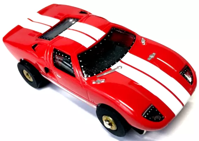 Ho Slot Cars, Ford GT / Grand Touring  Race Car, Red Thunderjet 500 Ultra G New.