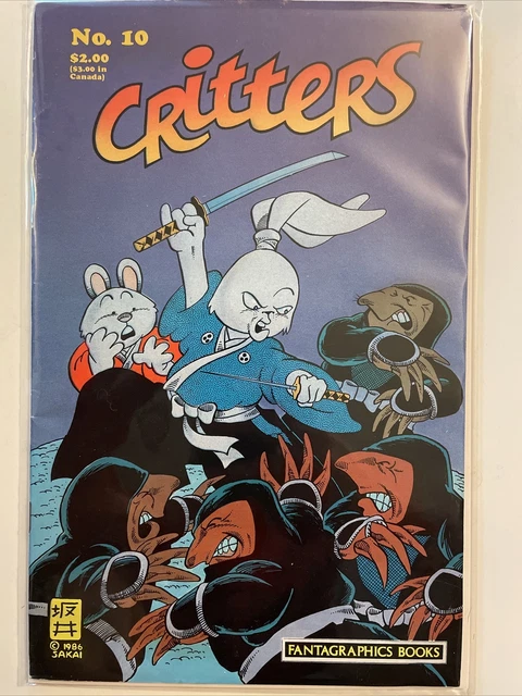 CRITTERS No. 10 (1986 Fantagraphics) Stan Sakai Cover and Usagi Appearance