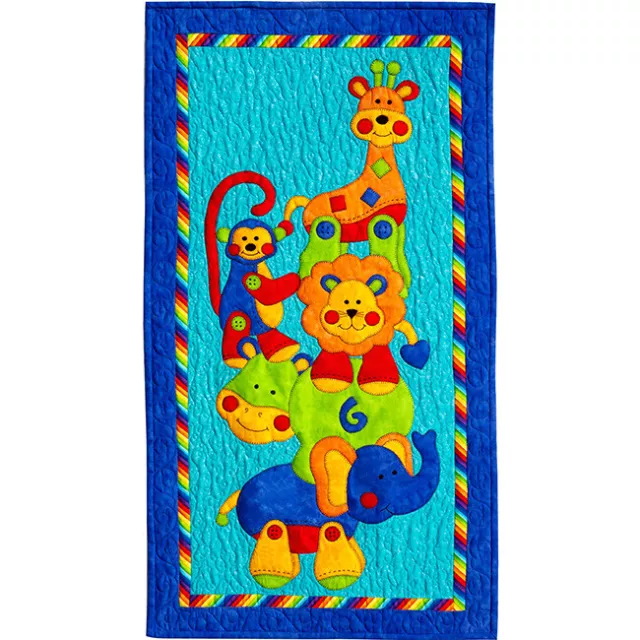 Kids Quilts Patterns - Animal Stackers. Applique / Patchwork wallhanging pattern