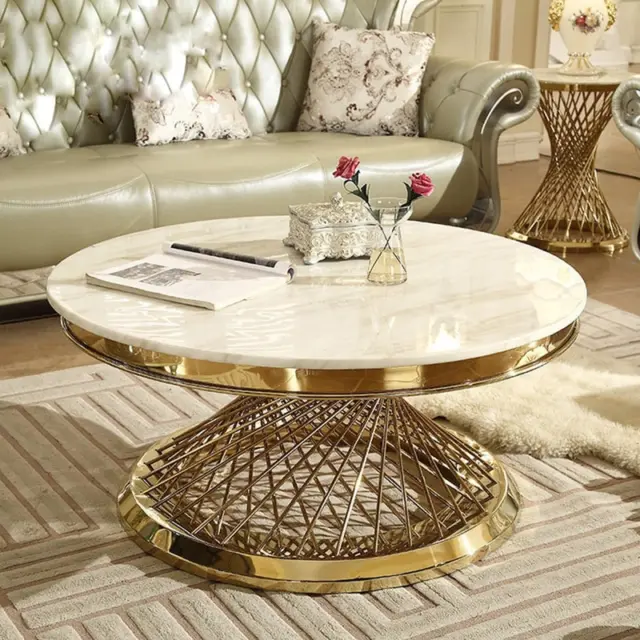 Italian Style Modern Marble Coffee Table Dining Table Large round Luxury Living