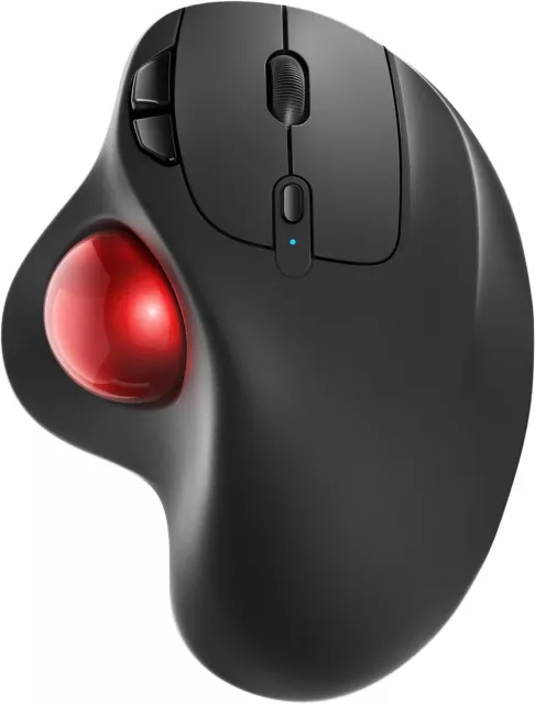 Wireless Trackball Mouse, USB & Bluetooth Rollerball Mouse, Easy Thumb Control