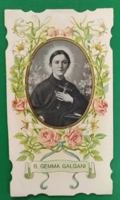Santa Lega Eucaristica Raro Santino Holy Card, Beata Gemma Galgani Senza Numero