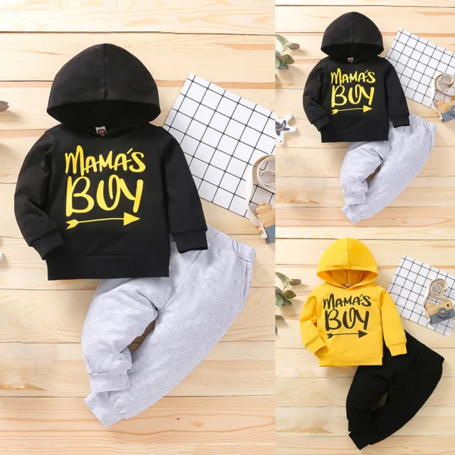 Newborn Baby Boys Tracksuit Hooded Sweatshirt Tops Pants Outfits Clothes Set AU