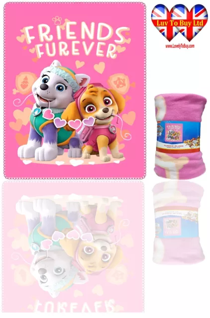 Manta de lana polar tacto suave Paw Patrol Skye&EV, licencia oficial