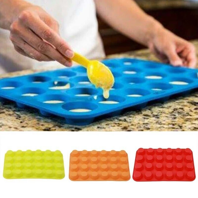 Mould Pan Cavity Mini Cookies Cupcake Tray Silicone 24 Cup Muffin Bakeware