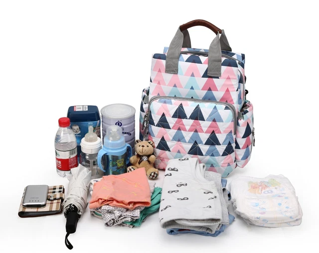 Waterproof Baby Nappy Changing Maternity Printing Bag Large Capacity Backpack 2