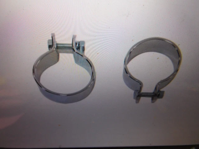 1 Set Chrome 1 3/4" Exhaust Clamps Harley Davidson & Custom Choppers