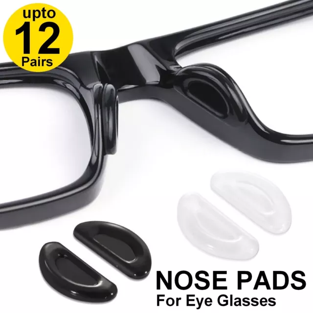 6/12 Pairs Silicone Anti-Slip Stick On Nose Pads for Eyeglass Sunglasses Glasses