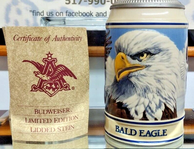 Budweiser Endangered Species Series Bald Eagle Beer Stein 1989 #34041