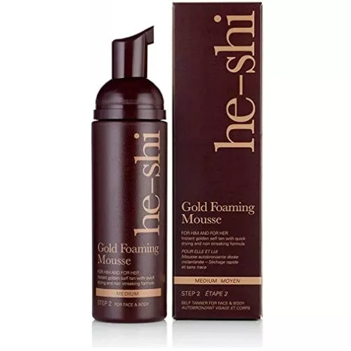 He-Shi Gold Foaming Mousse Instant Self-Tanning Foam - Kein Geruch von