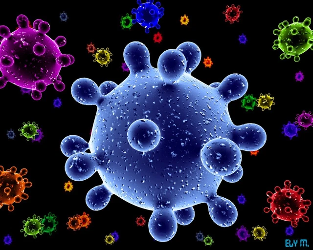 Colored Virus Meta Balls Space Digital Art NFT Card created by ELY M. elymbmx