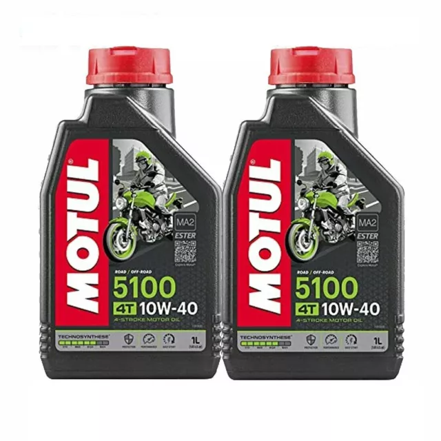 Olio Motore Moto Motul 5100 10W40 2 Litri Lt Tagliando Moto Scooter 4 Tempi