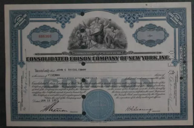 Consolidated Edison Company of New York, Inc. 1953 5 Shares