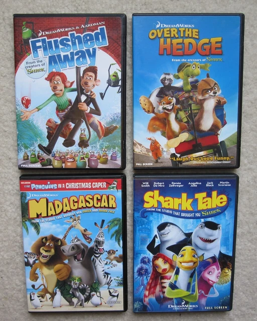 DREAMWORKS DVDS 4 Movies Madagascar Flushed Away Shark Tale Over The