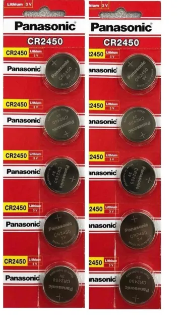 10 X Piles Panasonic Cr2450 3V Ecr2450 Cr 2450 Exp 2027 Emballage D'origine