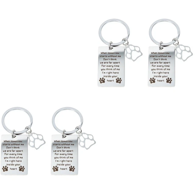 4 pz portachiavi animale domestico acciaio inossidabile amanti decorazione coppia