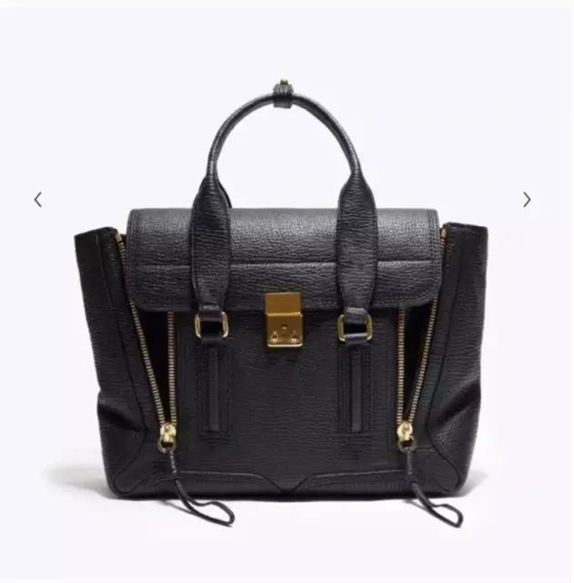 3.1 Phillip Lim Black Leather Large Pashli Satchel