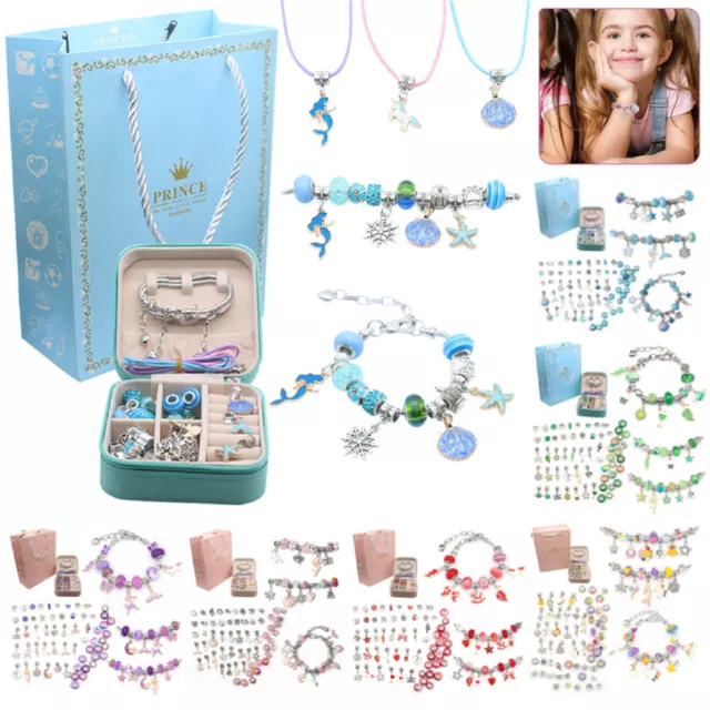 Bracelet Making Kit Beads Jewellery Charms Pendant Set DIY Craft Girls Xmas Gift