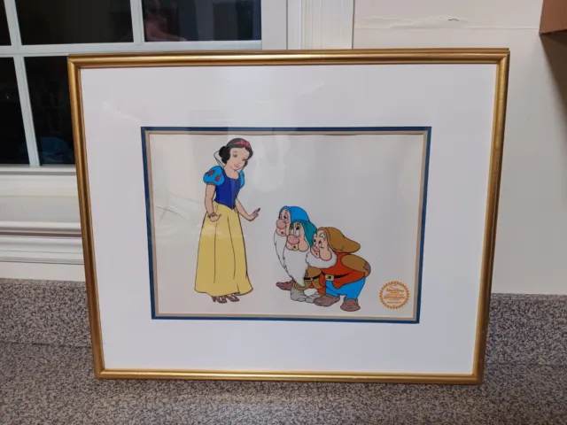 Disney Snow White Serigraph Cel Limited Edition Mat 14'' x 11'' Framed 21" x 18"