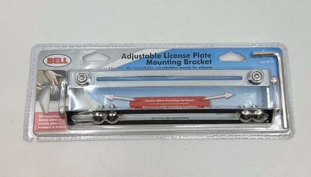 BELL Chrome License Plate Frame Adjustable Mounting Bracket Kit 46230-8 NEW