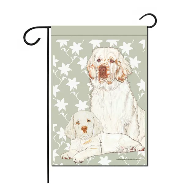 Clumber Spaniel Garden Flag Double Sided 12" X 17"