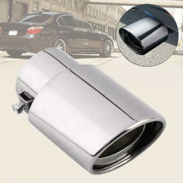 62mm Stainless steel Car Tail Rear Muffler Oval Exhaust Tail Pipe Trim Tip AU