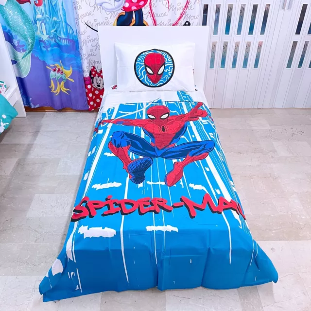 Spiderman Ensemble Literie Sur- Et Dessous avec des Coins Taie Lit Simple Coton