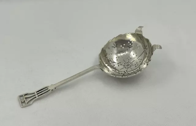 Antique Solid Sterling Silver Tea Strainer Birmingham 1937 by Lanson Ltd