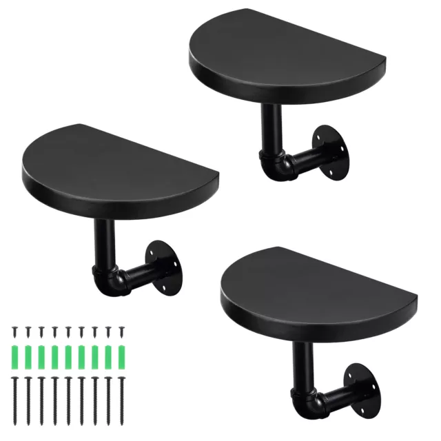 Set de 3 baldas flotantes de madera maciza metal para pared repisas decorativas