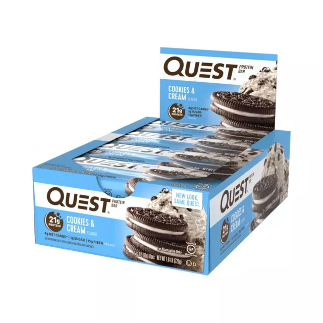 Quest Nutrition Protein Bar Eiweiß Riegel Cookies & Cream 12x60g