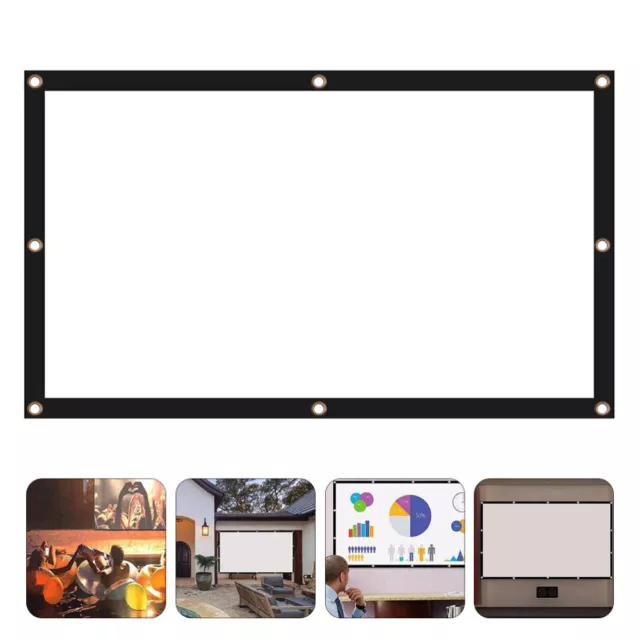 Foldable Portable Projector Screen 16:9 HD Outdoor Home 3D Movie Cinema Theater