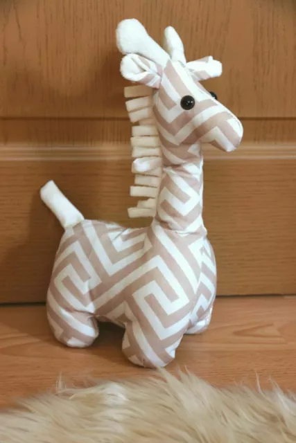 Giraffe Door Stop Heavy Weighted Wedge Beige Animal 32cm Hone Decor Large Soft