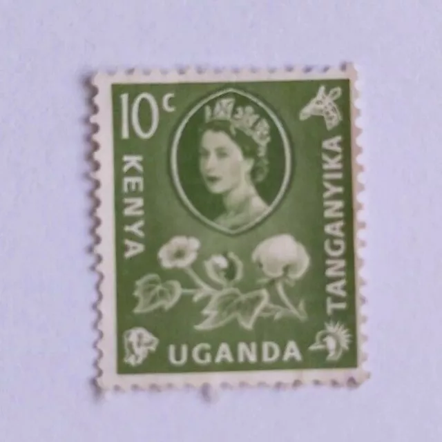 KENYA UGANDA AND TANGANYIKA 1960-62 10c STAMP QE2 Queen Elizabeth