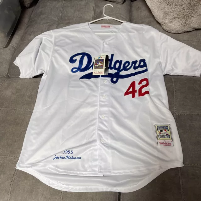 SNKR_TWITR on X: Mitchell and Ness Jackie Robinson Brooklyn Dodgers MLB  Home Authentic Jersey Finishline  $15 off w/code  SLIDE4SUMMER JDsports  #AD   / X