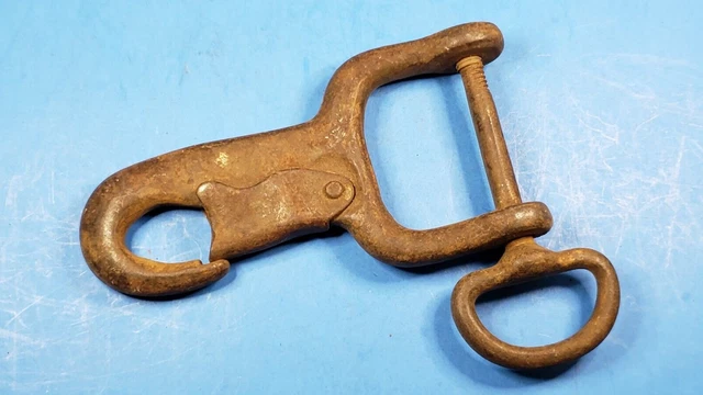 Vintage Snap Hook Carabiner 2" Roller Threaded Clevis Winch Rotating Tie Down 2