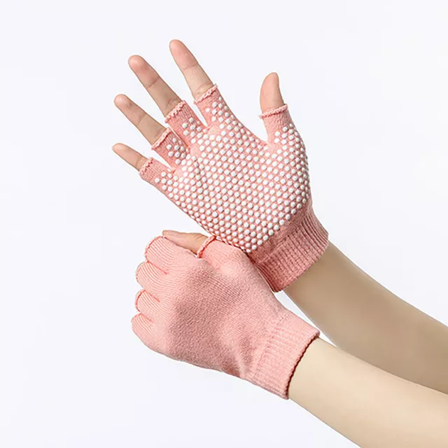 Women Non-slip Yoga Gloves Breathable Fitness Pilates Half Finger Glove Sport