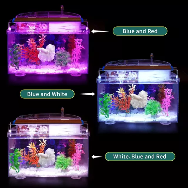 Betta Fish Tank Kit, 3 Gallon Aquarium Self-Cleaning with LED Light, Filter, 4