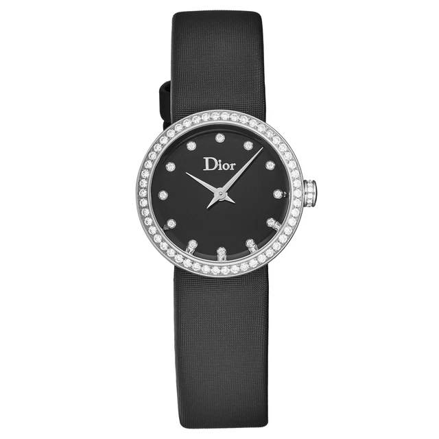 Christian Dior Women's 'La D De Dior' Diamond Bezel Black Dial CD047111A004