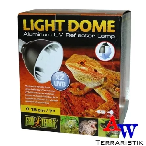 ExoTerra Light Dome - Aluminium UV Reflektor mit Fassung - Ø 18cm - max. 150W