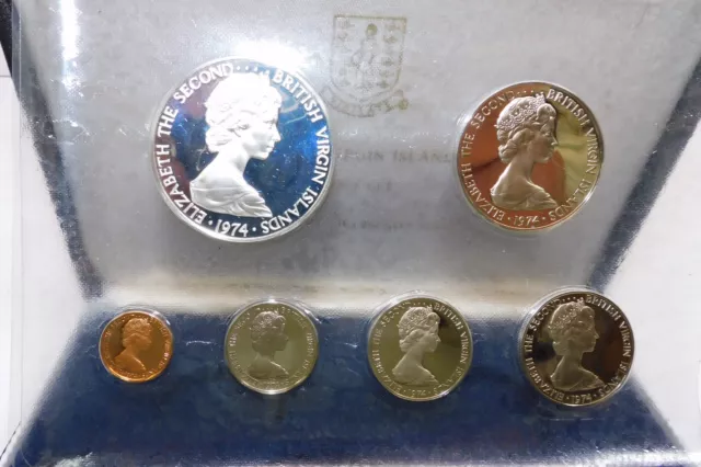 1974 Proof Coinage of the British Virgin Islands 6 Coin Set w/ COA & Box