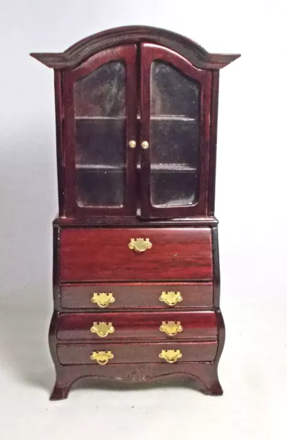 Dolls house miniature BESPAQ TOP QUALITY DISPLAY / TROPHY CASE IN MAHOGANY RED