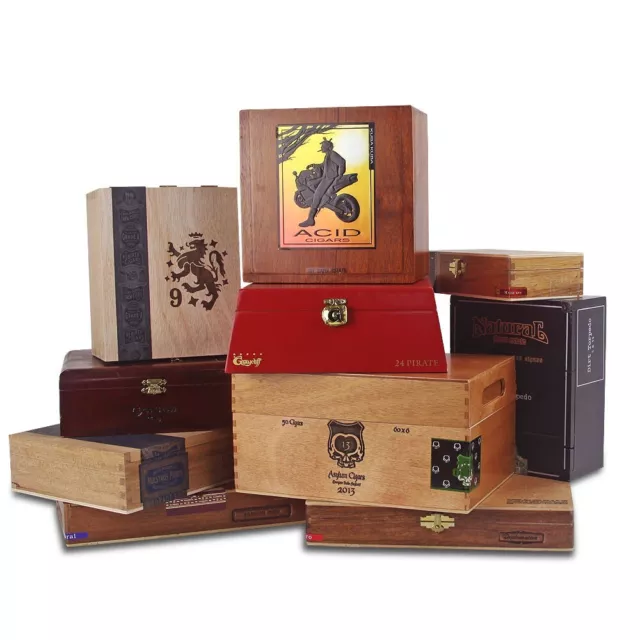 Lot of 7 Empty Wooden Cigar Boxes - Las Cabrillas, Anejo, Te-Amo