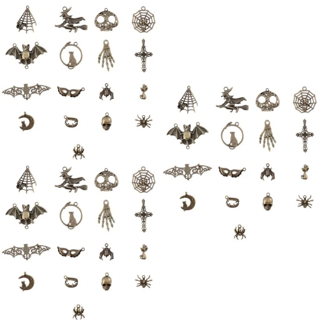 153 Pcs DIY Pendant Halloween Charm Pendants Holes Jewelry Miss Necklace