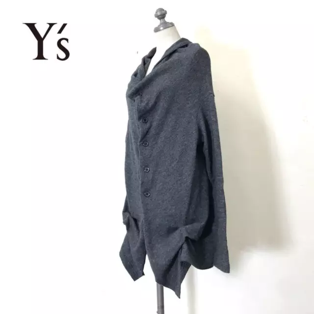Y'S TRICOT VESTE Cardigan Size2 Gris Laine EUR 166,52 - PicClick FR