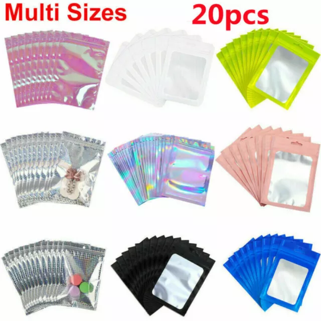 20 Pack Smell Proof Mylar Bags Candy Tea Food Container Resealable Zip Lock Bag