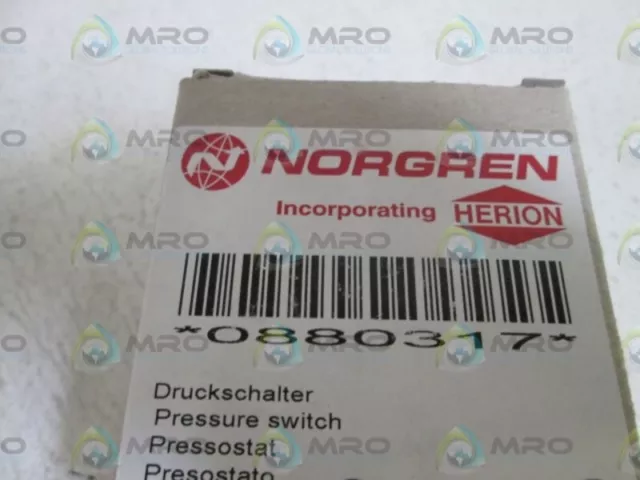 Norgren Pressure Switch 0880317 *New In Box* 2