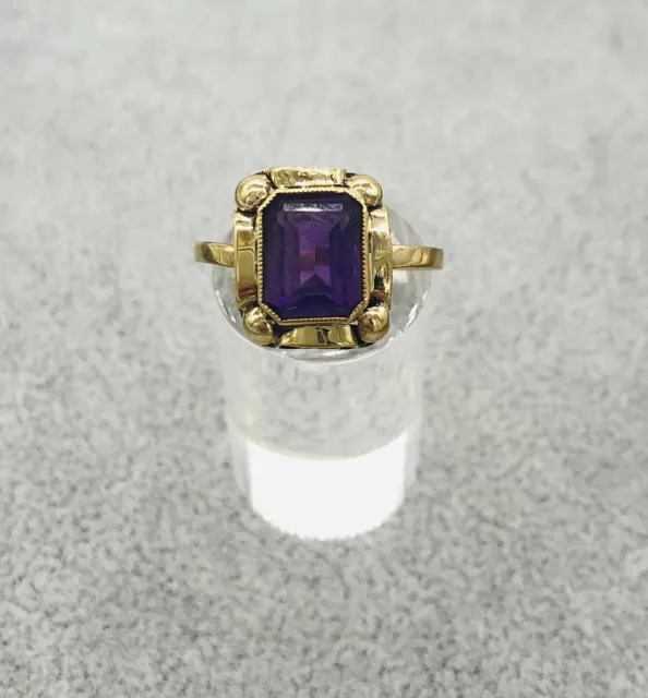 333 8ct Bague or Avec Améthyste, Taille de Bague au Choix 59, Bon État