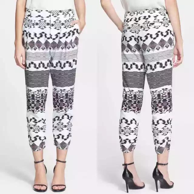 Parker Devlin Print Silk Ankel Pants 0